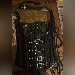 Gothic Steel Boned Fishnet Corset